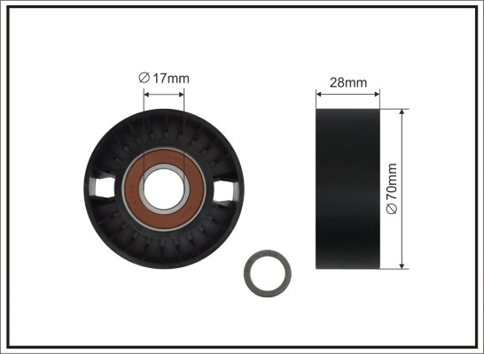 Tensioner Pulley, V-ribbed belt - 500011 SC CAFFARO